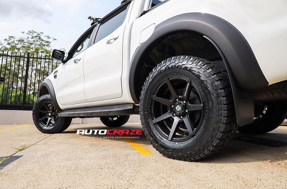 FORD RANGER AVALANCHE MATTE BLACK FRONT MILLED